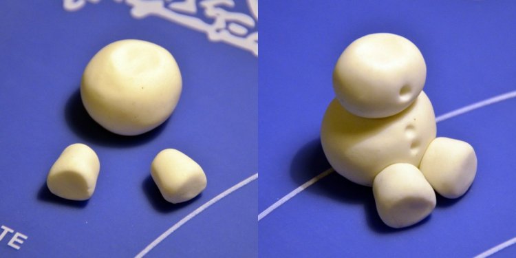 Olaf, a hóember figura készítése fondantból - lépésről lépésre fázisfotókkal