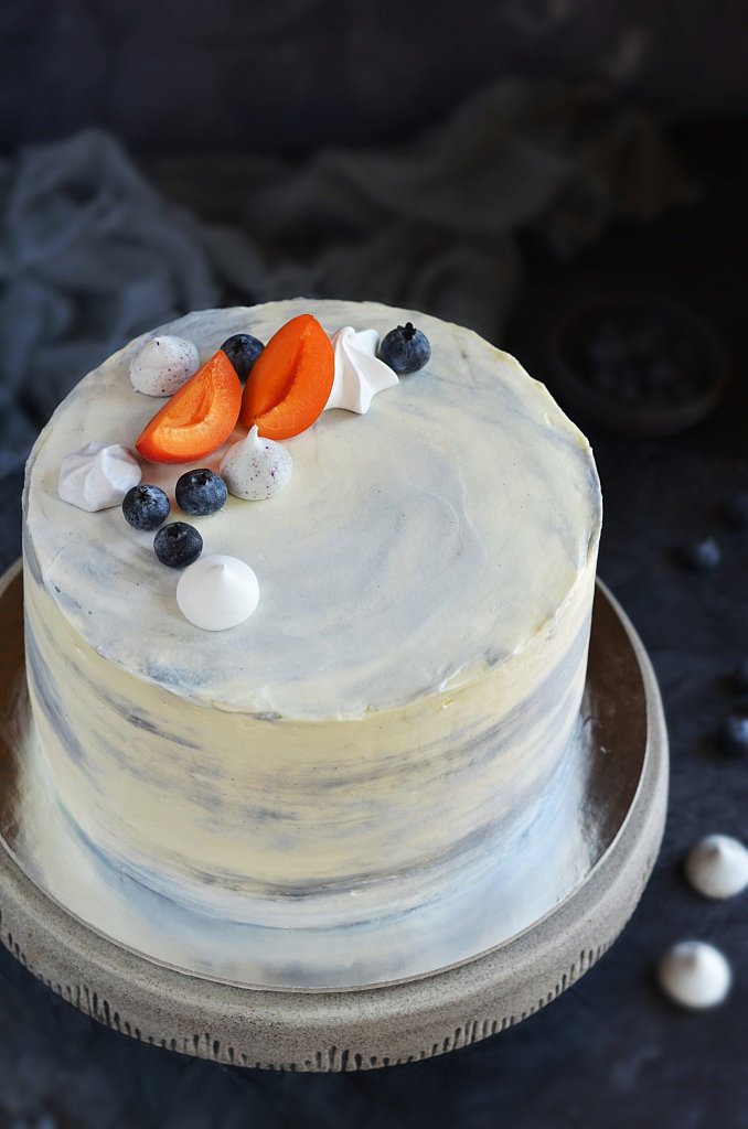 sárgabarackos-áfonyás vaníliakrémes diótorta recept - betontorta készítése házilag