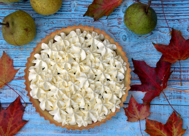 Sós karamelles-körtés tart mascarponehabbal - körtés pite recept