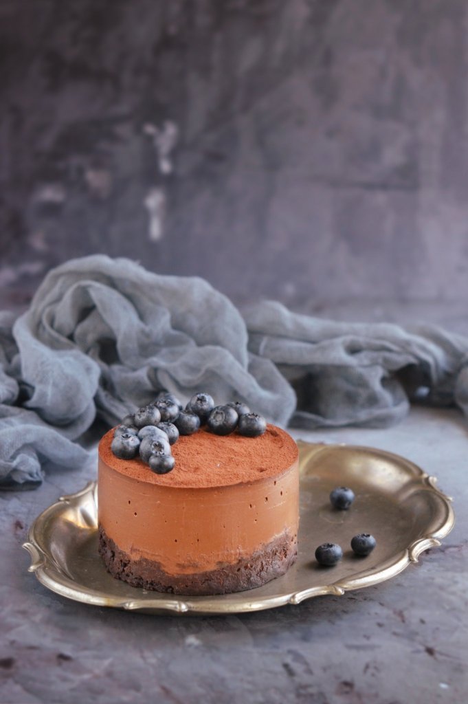 cukormentes vegán csokis namelaka torta recept áfonyával