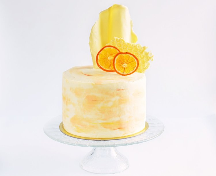 Meggyes-mákkrémes torta recept - vízfesték hatású torta készítése