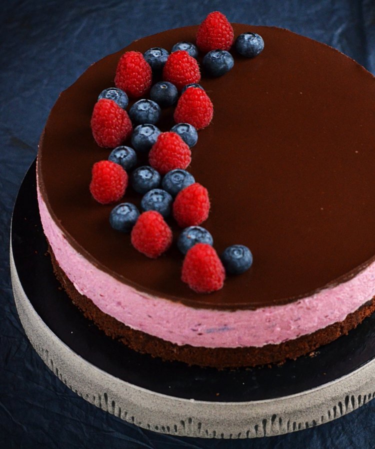 Cukormentes szedres-málnás túrómousse torta recept