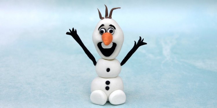 Olaf figura készítése fondantből egyszerűen, lépésről lépésre, Jégvarázs tortára