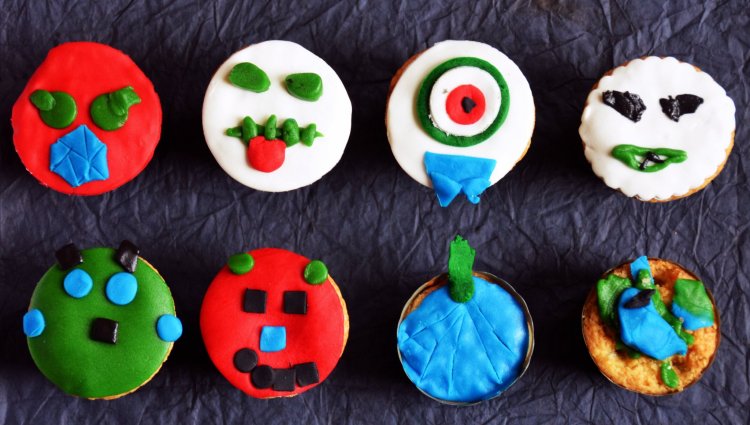 Halloween-i horror muffinok a gyerekek által elkészítve