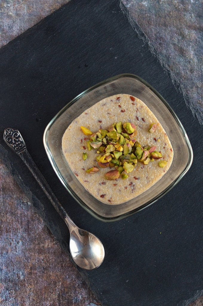 vaníliás zabkorpás puding recept pisztáciával