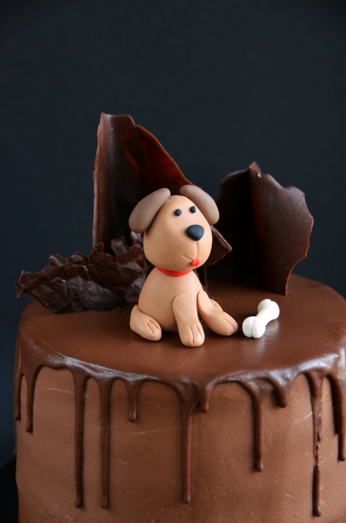 Kutyás torta - fondant kutya készítése