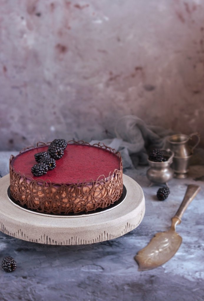 mogyorókrémes mousse torta recept házilag erdei gyümölcs zselével