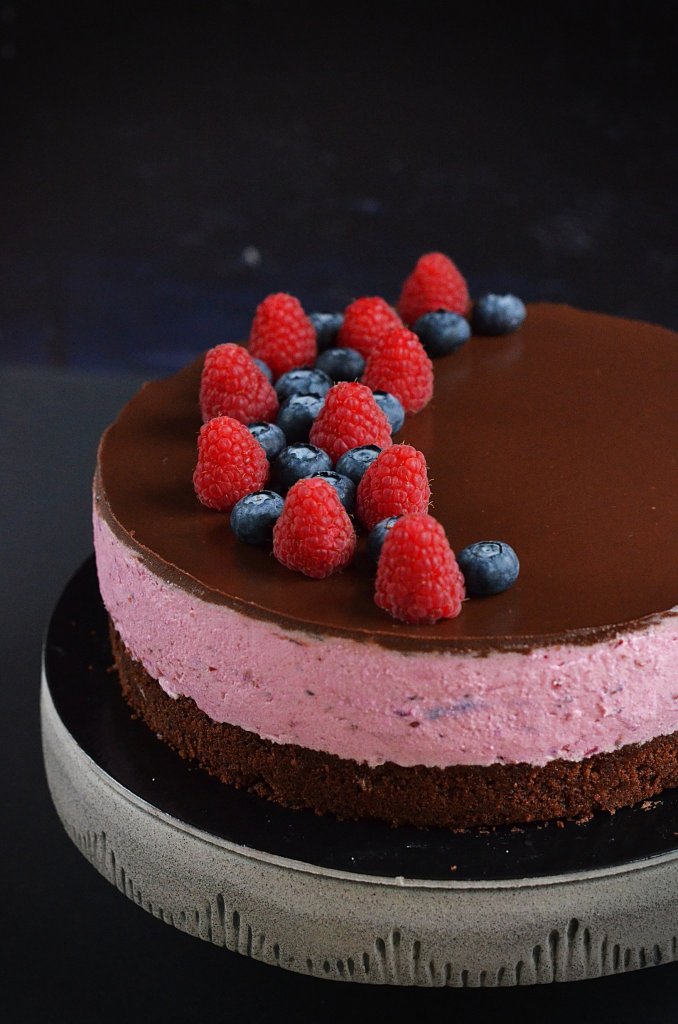 Szedres-málnás túrómousse torta cukormentesen - cukormentes gyümölcsös túrótorta recept