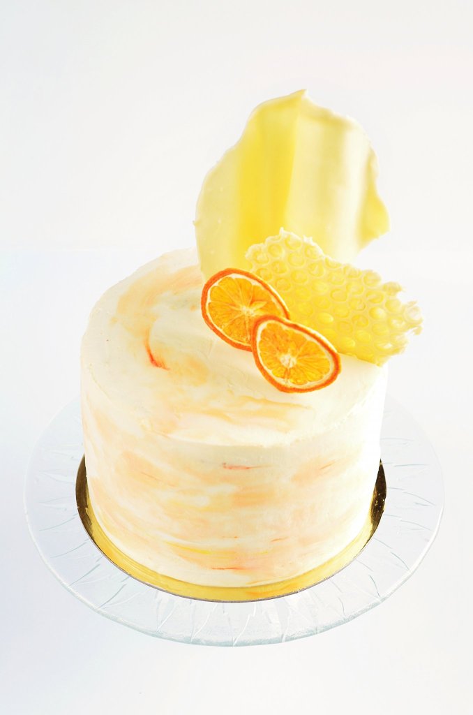 Meggyes-mákkrémes torta recept - vízfesték hatású torta készítése