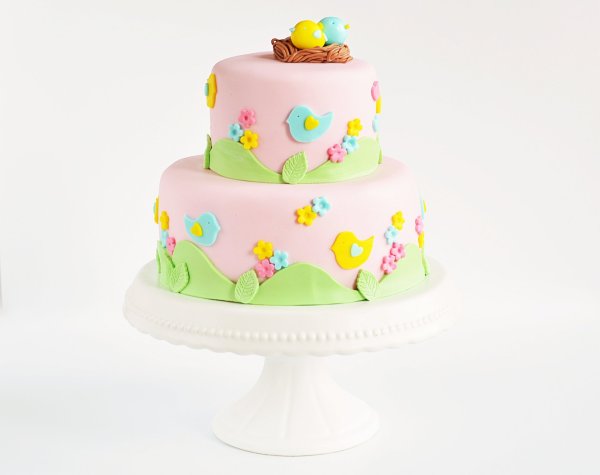 Madaras torta készítése fondanttal, egyszerű fondant madárfészek útmutató