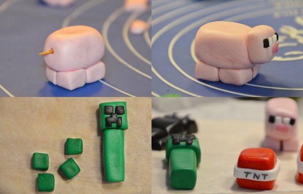 fondant Minecraft figurák készítése egyszerűen