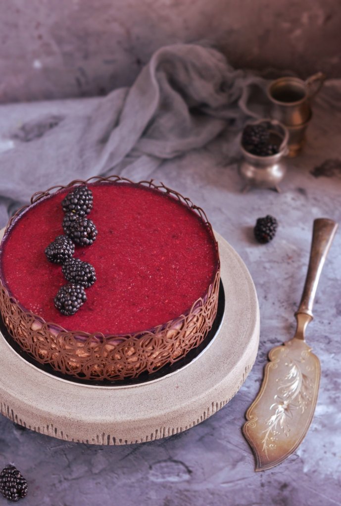 mogyorókrémes mousse torta recept házilag erdei gyümölcs zselével