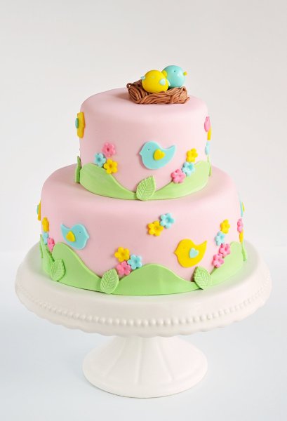 Madaras torta készítése fondanttal, egyszerű fondant madárfészek útmutató