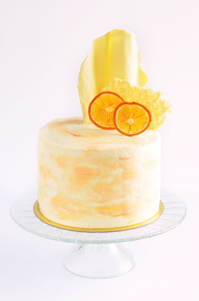 Meggyes-mákkrémes torta recept - vízfesték hatású torta készítése