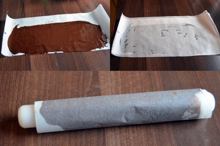 Rusztikus csokilapok készítése feltekeréssel