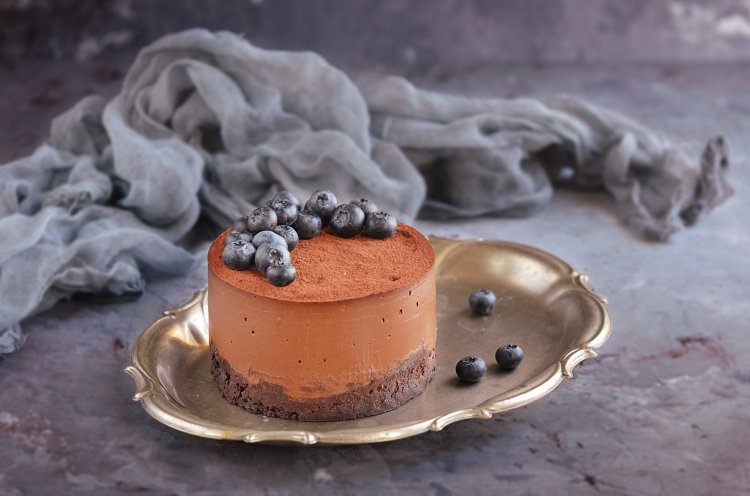 cukormentes vegán csokis namelaka torta recept áfonyával