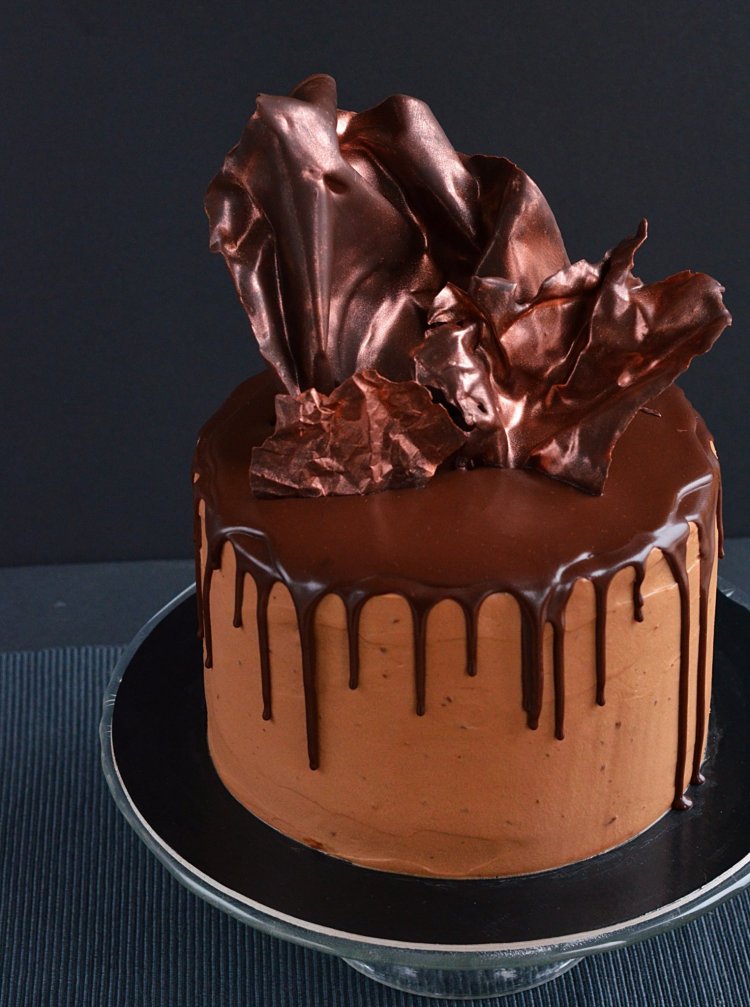 Baileys-es csokitorta és bronz csokivitorla készítése - recept