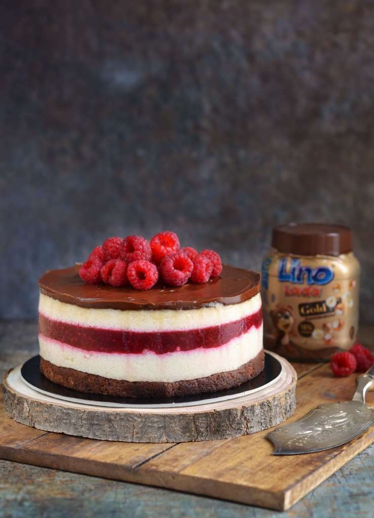 mogyorókrémes-málnás tejbegríz mousse torta recept